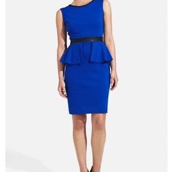 The Limited Peplum Faux Leather Midi Dress Medium - Picture 1 of 7